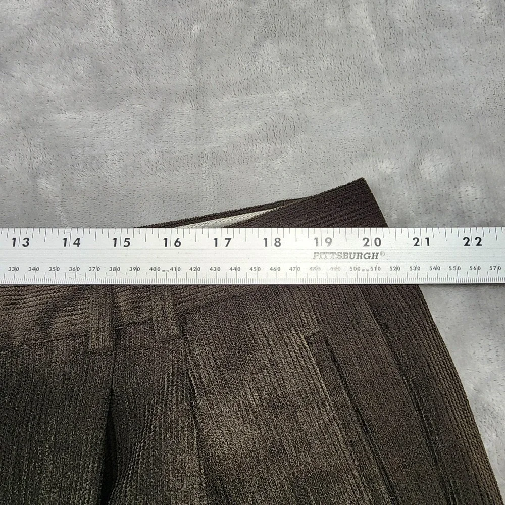 St Croix‎ Pants Mens 42x30 Brown Corduroy Pleated Cuffed Wool Blend Dress Italy